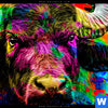 Acrylglasbild Pop Art Stier Hochformat Zoom