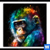 Acrylglasbild Schimpanse In Bunten Farben Quadrat Motivvorschau