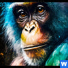 Acrylglasbild Schimpanse In Bunten Farben Schmal Zoom