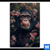 Acrylglasbild Schimpanse Zwischen Blumen Hochformat Motivvorschau