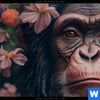 Acrylglasbild Schimpanse Zwischen Blumen Hochformat Zoom