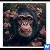 Acrylglasbild Schimpanse Zwischen Blumen Quadrat Motivvorschau
