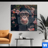 Acrylglasbild Schimpanse Zwischen Blumen Quadrat Produktvorschau