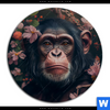 Acrylglasbild Schimpanse Zwischen Blumen Rund Motivvorschau