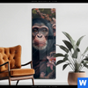 Acrylglasbild Schimpanse Zwischen Blumen Schmal Produktvorschau