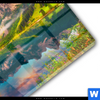 Acrylglasbild Sonnenaufgang Am Bergsee Rund Materialbild