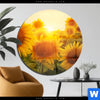 Acrylglasbild Sonnenblumen Im Abendlicht Rund Produktvorschau