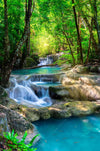 Acrylglasbild Tropischer Wasserfall Hochformat Crop