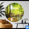Acrylglasbild Wald Mit Sonnenstrahlen Rund Produktvorschau