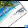 Acrylglasbild Weisser Strand Kokospalme Panorama Materialbild