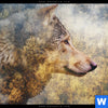 Acrylglasbild Wolf Wald No 2 Panorama Zoom