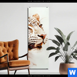 Alu-Dibond Bild mit dem Bild Leopard in Farbexplosion im Format Schmal kaufen.