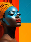 Bild Edelstahloptik Afrikanische Frau Mit Turban Hochformat Crop