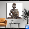 Bild Edelstahloptik Buddha In Lotus Pose No 2 Quadrat Produktvorschau