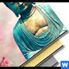 Bild Edelstahloptik Buddha Statue Mit Kirschblueten Rund Materialbild