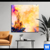 Bild Edelstahloptik Bunter Buddha No 3 Quadrat Produktvorschau