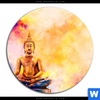 Bild Edelstahloptik Bunter Buddha No 3 Rund Motivvorschau