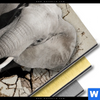 Bild Edelstahloptik Elefant Bricht Durch Mauer Hochformat Material