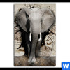 Bild Edelstahloptik Elefant Bricht Durch Mauer Hochformat Motivvorschau