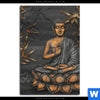 Bild Edelstahloptik Goldener Buddha Bambus Hochformat Motivvorschau