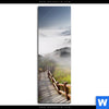 Bild Edelstahloptik Holztreppe Auf Berg Mit Wolken Schmal Motivvorschau