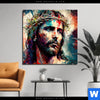 Bild Edelstahloptik Jesus Christus Mit Dornenkrone Quadrat Produktvorschau