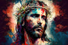 Bild Edelstahloptik Jesus Christus Mit Dornenkrone Rund Crop