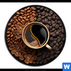 Bild Edelstahloptik Kaffee Mit Blattdekoration Rund Motivvorschau