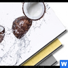 Bild Edelstahloptik Kokosnuesse Mit Wasserspritzer Quadrat Materialbild