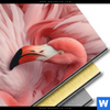 Bild Edelstahloptik Kuschelnde Flamingos Hochformat Material