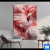 Bild Edelstahloptik Kuschelnde Flamingos Hochformat Produktvorschau
