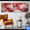Bild Edelstahloptik Kuschelnde Flamingos Panorama Produktvorschau
