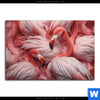 Bild Edelstahloptik Kuschelnde Flamingos Querformat Motivvorschau