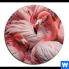 Bild Edelstahloptik Kuschelnde Flamingos Rund Motivvorschau