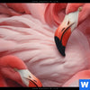 Bild Edelstahloptik Kuschelnde Flamingos Rund Zoom