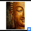 Bild Edelstahloptik Laechelnder Buddha In Gold Hochformat Motivvorschau