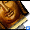 Bild Edelstahloptik Laechelnder Buddha In Gold Querformat Material