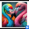 Bild Edelstahloptik Romantische Flamingos Quadrat Motivvorschau