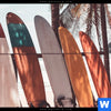 Bild Edelstahloptik Surfbretter Und Palmen Hochformat Zoom
