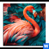 Bild Edelstahloptik Tropischer Flamingo Traum Quadrat Motivvorschau