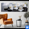 Bild Edelstahloptik Weisse Orchideen Panorama Produktvorschau