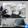 Bild Edelstahloptik Weisse Orchideen Querformat Produktvorschau
