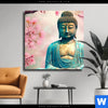Leinwandbild Buddha Statue Mit Kirschblueten Quadrat Produktvorschau