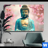 Leinwandbild Buddha Statue Mit Kirschblueten Querformat Produktvorschau