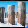 Leinwandbild Buhnen In Wellen Am Strand Querformat Zoom