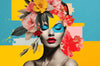 Leinwandbild Florales Frauenportraet Fiona Hochformat Crop