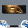 Leinwandbild Goldene Lippen Panorama