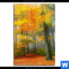 Leinwandbild Herbstfarben Im Nebligen Wald Hochformat Motivvorschau
