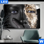 Leuchtbild mit dem Bild Goldenes Make-up im Format Querformat kaufen.