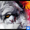 Leuchtbild Wolf Mit Bunten Farbspritzern Querformat Zoom